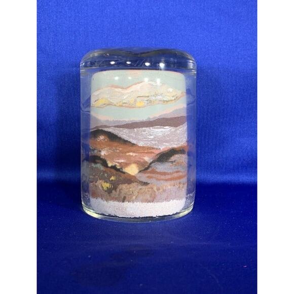 Vintage Sand Painting Art Jar Landscape Design Souvenir - Picture 3 of 7